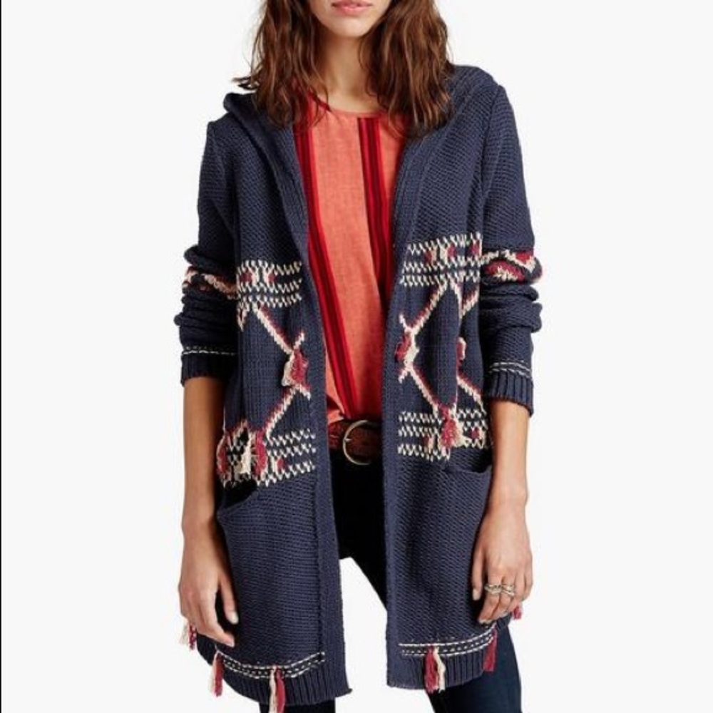 Hooded Fringe Sweater